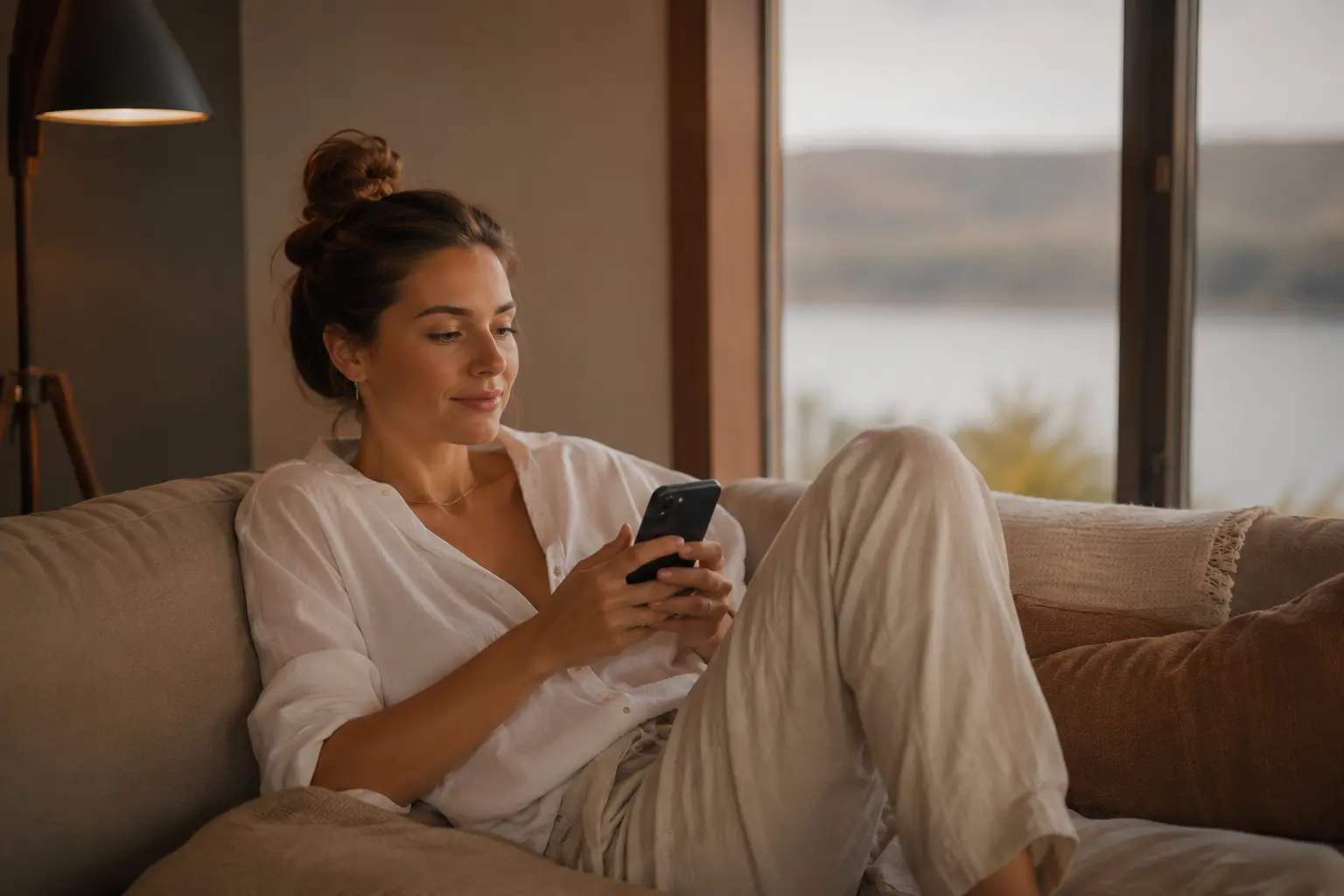 Pessoa absorta no celular em estado de hipnose