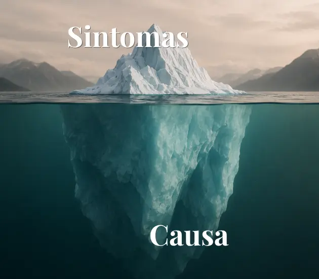 Ilustração do iceberg da mente